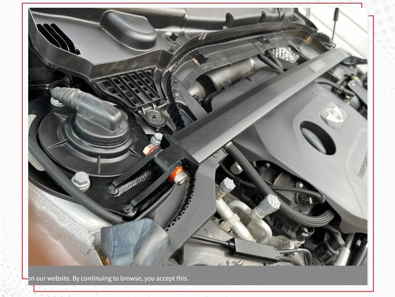 Front upper aluminum strut tower bar brace compatible with 2014-up Cooper F56 S Model