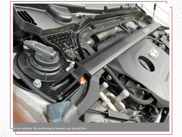 Front upper aluminum strut tower bar brace compatible with 2014-up Cooper F56 S Model
