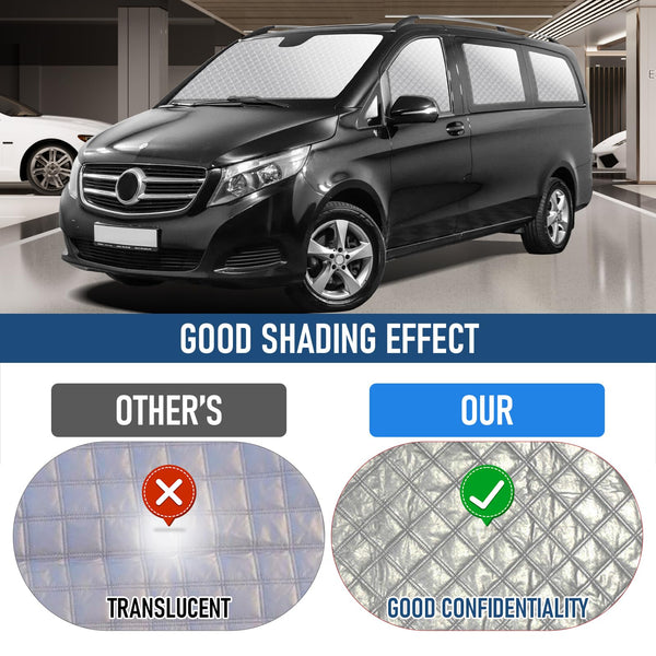 MaxAwe 8Pcs Internal Thermal Blind Set Fits for VW T5/T6 LWB, Luxury Sunshade Wrap Cover Kit, Window Front Screen Cover, Summer Uv Sun Blind & Winter Insulation Cover for VW Campervans & Motorhome