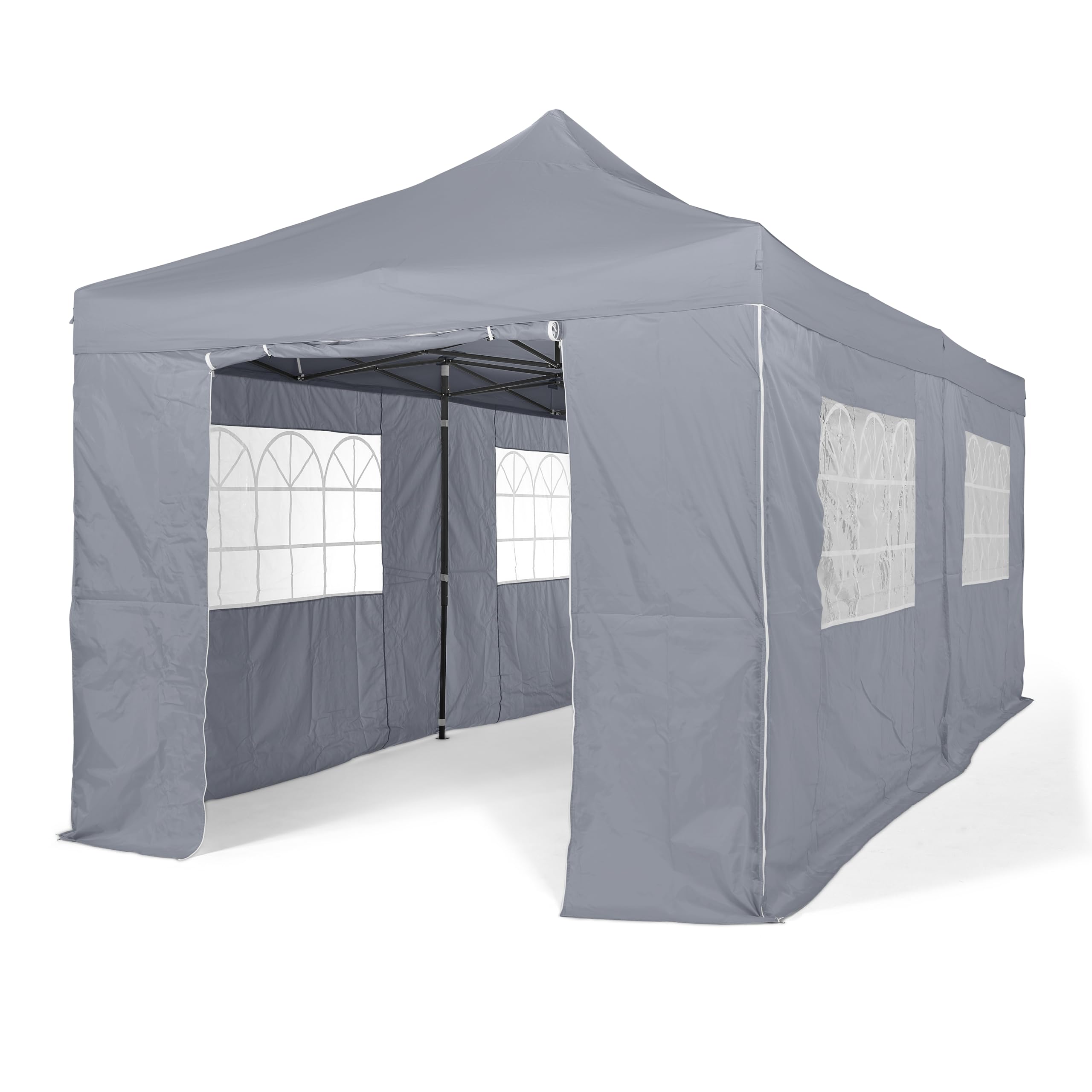 All Seasons Gazebos 3M x 6M Waterproof Gazebo Party Tent with Rustproof Frame and Wheeled Carry Bag (Metallic Grey)