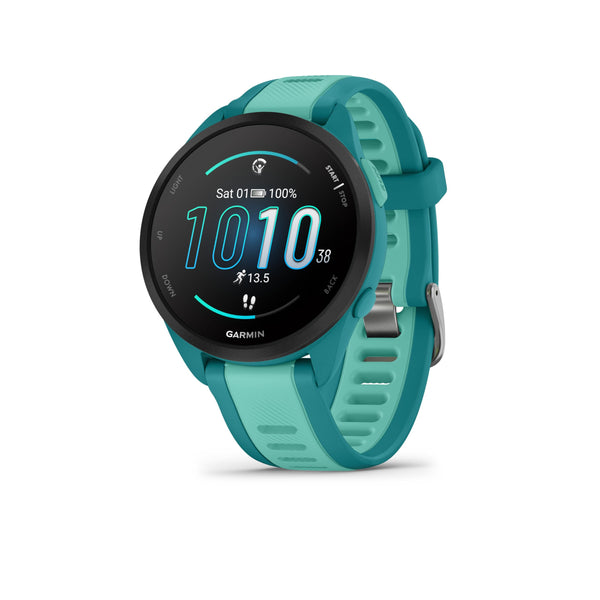 Garmin Forerunner 165 Music GPS 43mm Running Smartwatch, Lightweight, AMOLED Touchscreen, Advanced Training & Insights, Safety & Tracking Features, up to 11 days Battery Life, Aqua