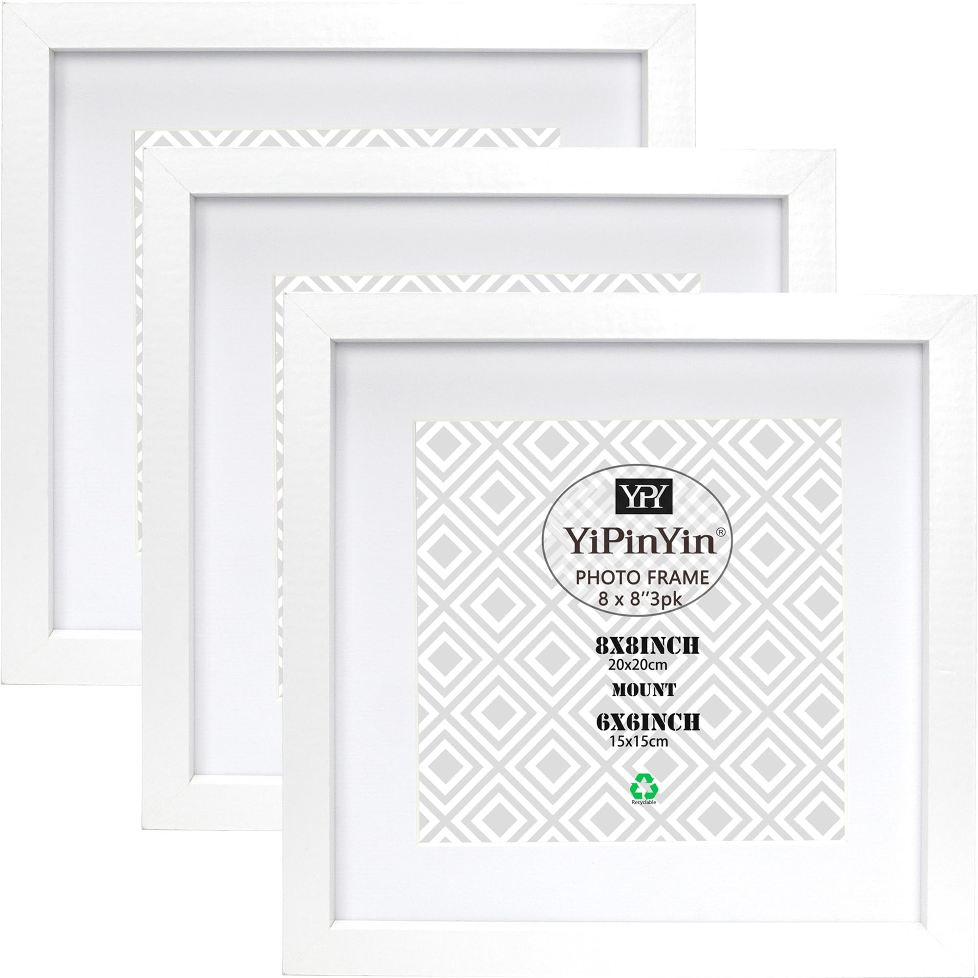 Black 50x70cm Boxed Picture Frames Set of 3 with Mounts for 40x60cm, 70x50cm poster frame with Acid Free mount for 40x60cm photo (Black 3Pack)