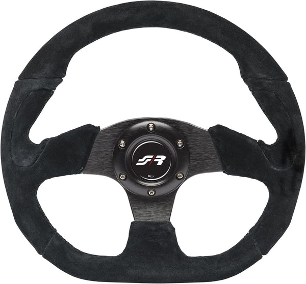 Simoni Racing Universal Steering Wheel X2 Shammy Leather - Black Suede - Diameter 330mm