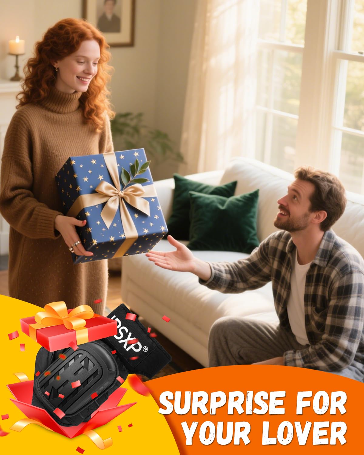 IPSXP Professional Knee Pads for Work,Gardening & Construction Knee Pads for Men and Women with Thick Double Gel Cushion, Strong Adjustable Non-Slip Straps,1 Pair