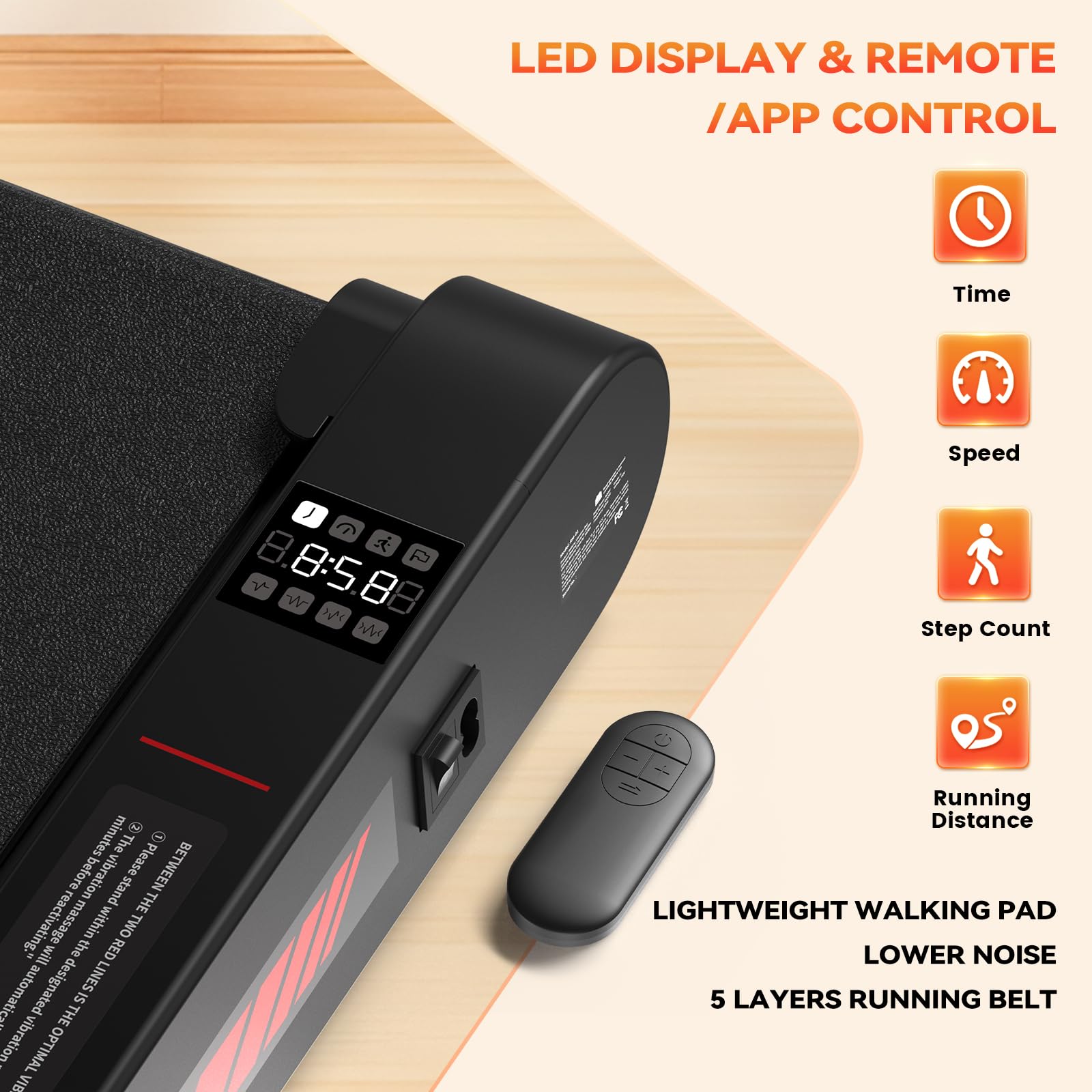 Lysole 4 in 1 Walking Vibration Pad, Under Desk Treadmill, 4 Vibration Modes, Portable Vibration Walking Pad for Homes and Offices