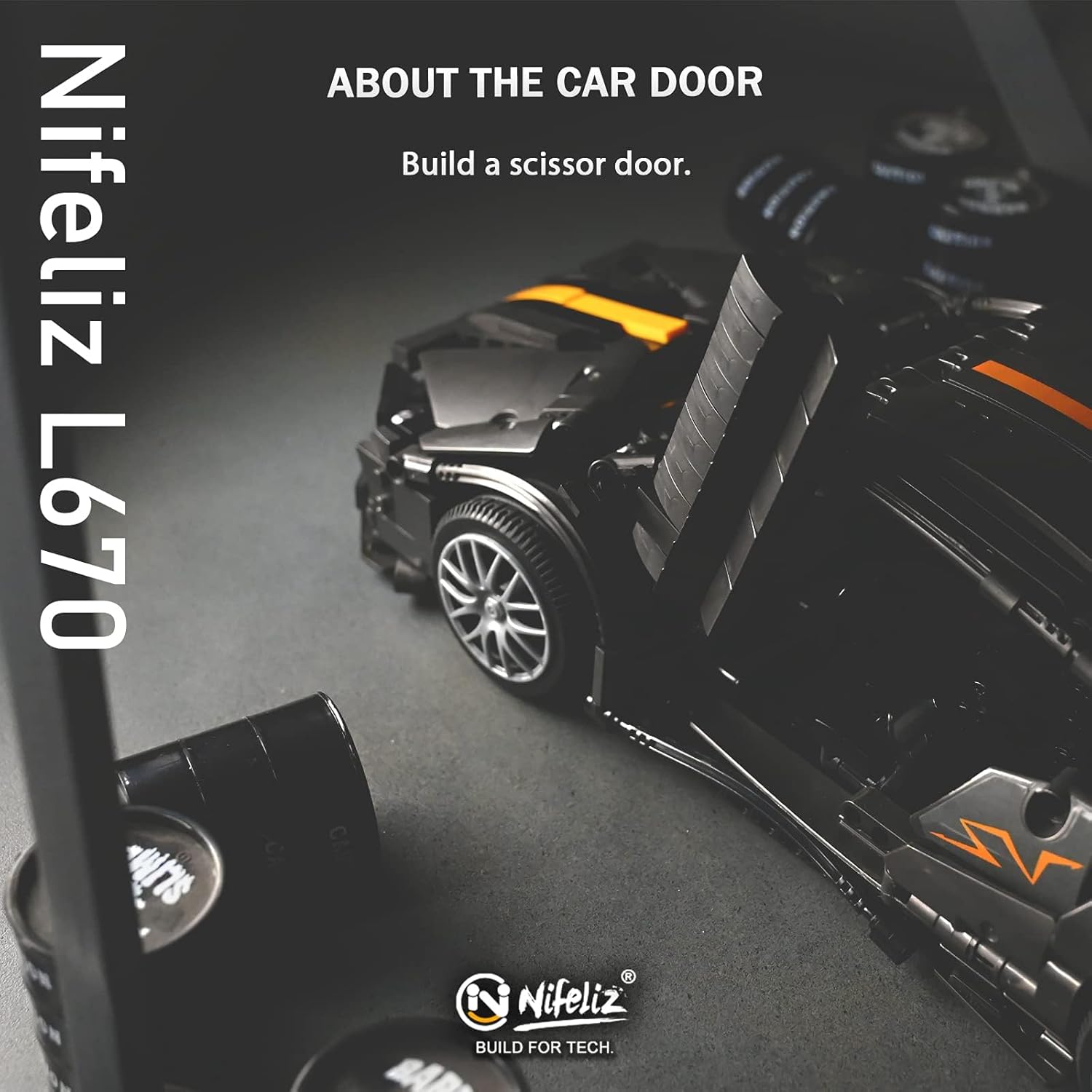 L670 Sports Car MOC Building Blocks, Adult Collectible Model Set, 1:14 Scale Construction Toy (1337 Pcs)