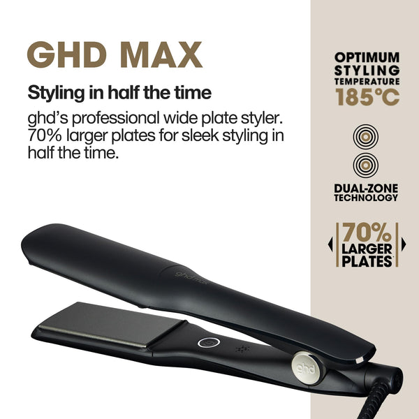 ghd Max Professional Hair Straightener, Wide 1.65" Styling Plates for Quick Easy Styling, Frizz Free, Smooth, Sleek Results