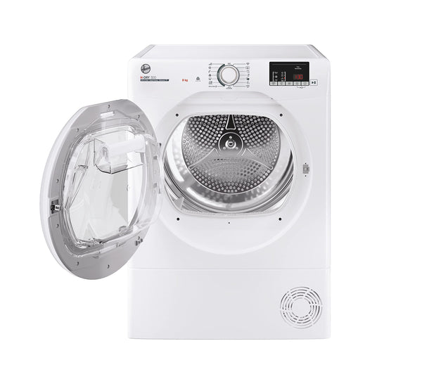 Hoover H-DRY 500 Heat Pump Tumble Dryer, 9 Kg, Class A++, Wi-Fi + Bluetooth, Four Drying Levels, Eco-Power Inverter Motor, Advanced Care, White, 59.6x60.4x85 cm - NDE H9A2TCE-80