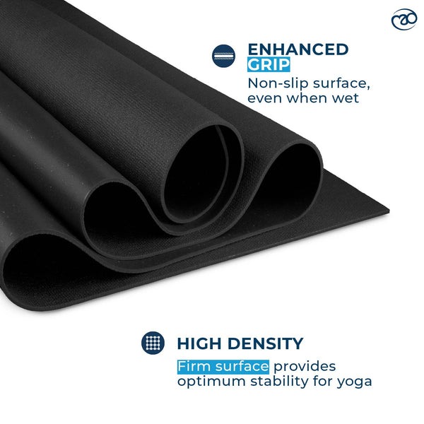 Yoga-Mad Studio Yoga Mat | Extra Long 220cm Length | 80cm Width | Non Slip High Density Exercise Mat | Used for Pilates, Yoga, Stretching, Home