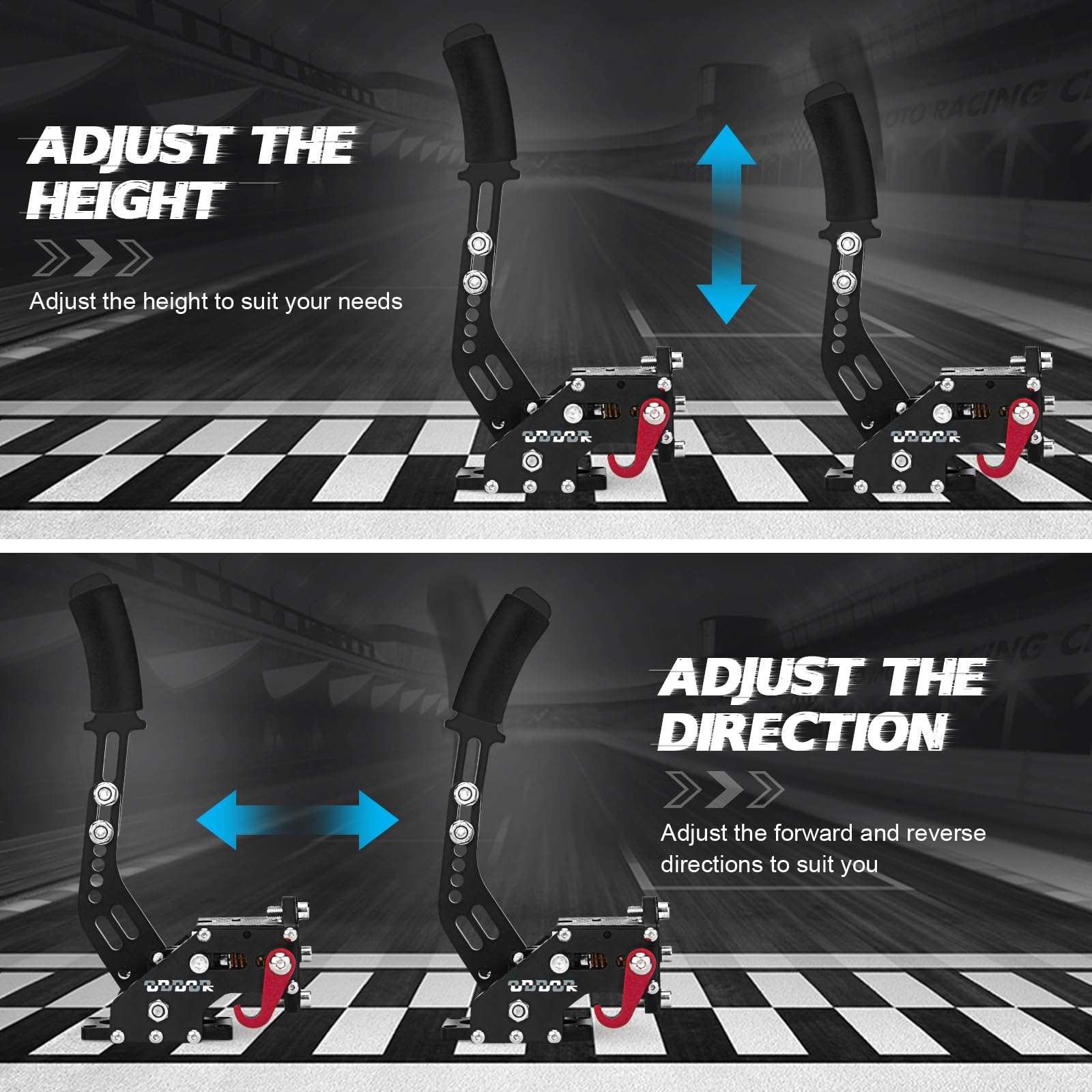 aikeec 64Bit PC USB Handbrake, Upgrade SIM Racing Games Handbrake for LO GITECH G25 G27 G29 T500 T300 THRUST MASTER FANATECOSW DIRT RALLY, 2M Nylon Cable/Reinforced Spring/Red+Clamp