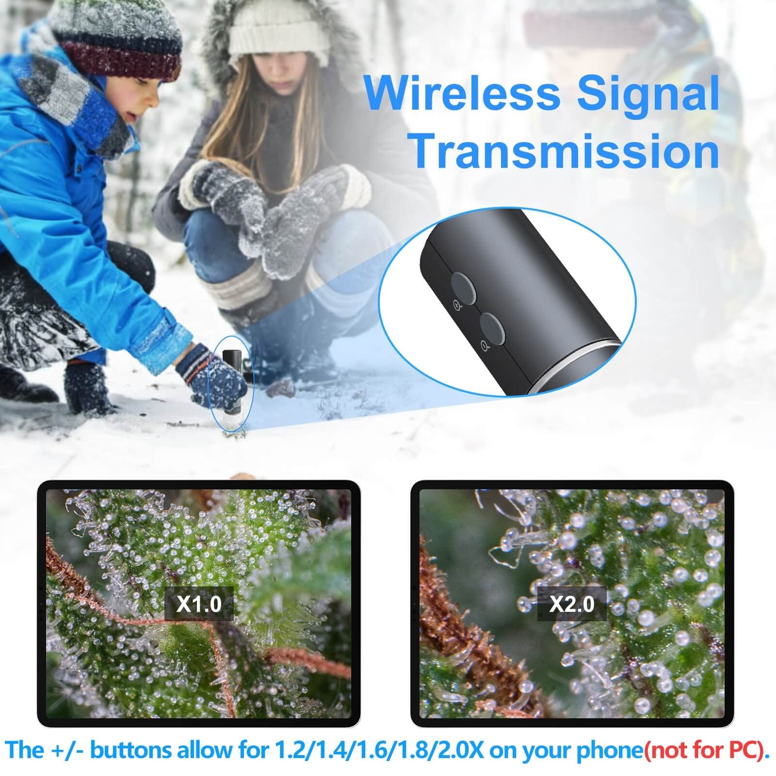 Ninyoon 4K WiFi Microscope for iPhone/Android PC, 50 to 1000X USB Digital Microscope Wireless Super HD Endoscope Camera Compatible with All Cellphones iPad Android Tablet Windows Mac Chrome Linux