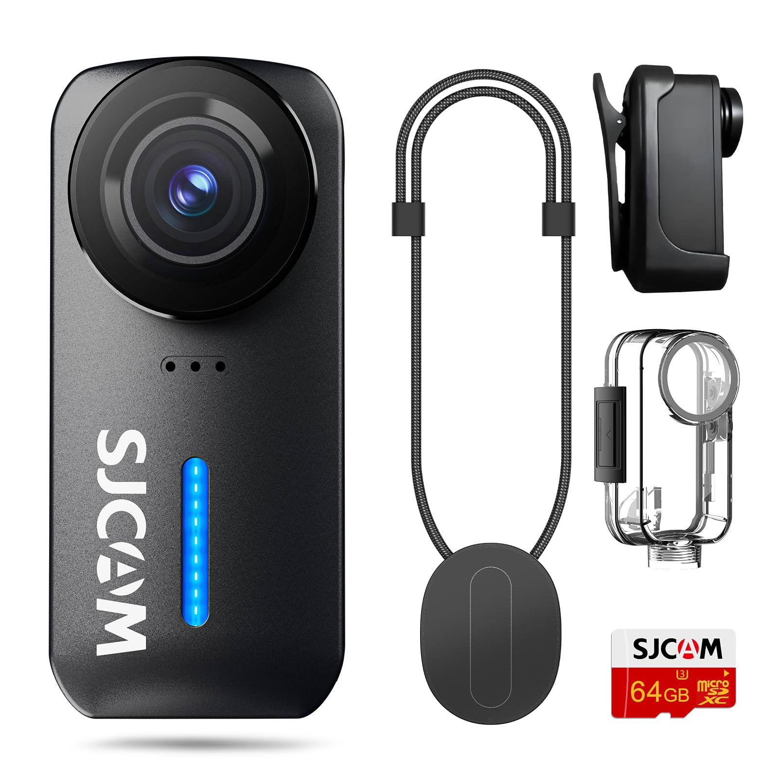 SJCAM C110 Magnetic Mini Body Camera,4K 200min | 64GB Card Bodycam with Audio & Video Recording, EIS Stabilisation,8x Zoom,30M Waterproof Pocket Action Cam WIFI Vlogging Camera,f/2.0 POV Cam,Black