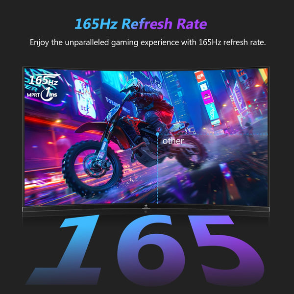 Z-Edge 24 Inch Curved Gaming Monitor 180Hz 1ms MPRT, 16:9 Full HD 1080P LED Monitor, VA Panel, 300cd/m² Brightness, FreeSync, HDMI & DisplayPort - Black