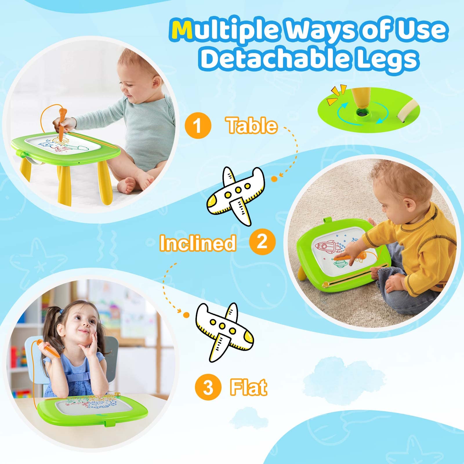 Kikidex Magnetic Drawing Board, Toddler Girl Toys for 1-2 Year Old, Doodle Board Pad Learning and Educational Toys for 1 2 3 Year Old Baby Kids Birthday Gift (Pink)