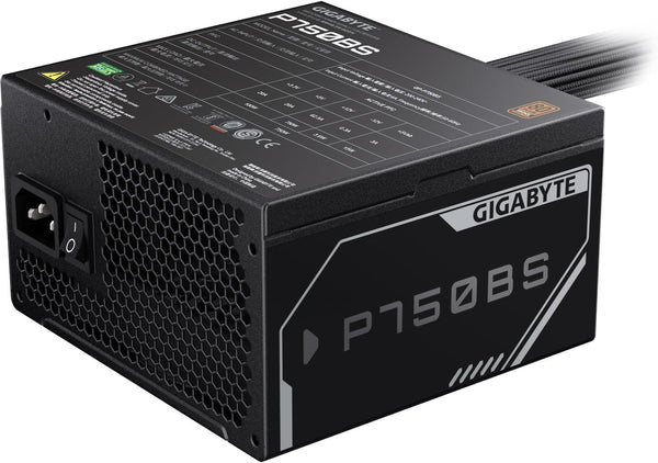 Gigabyte P750BS 80 Plus Bronze Non Modular 750w Power Supply Unit, Flat Cables, 3 Year Warranty