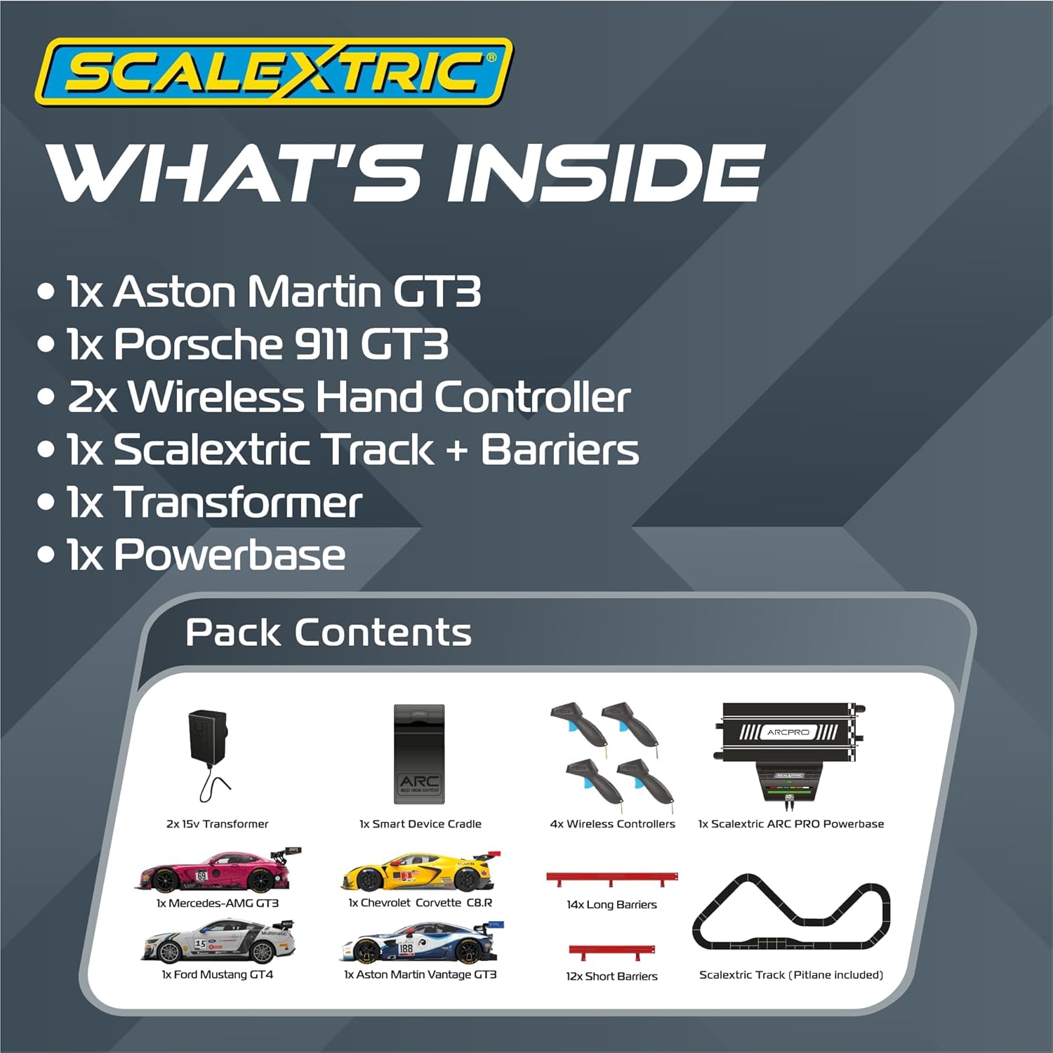 Scalextric Digital Racing Track Sets for Kids - ARC PRO: Pro Platinum Race Set - App Controlled Electric Kids Race Track Ages 8+, Slot Car Race Tracks, Multi-Car Racing & Lane Changing - 1:32 Scale