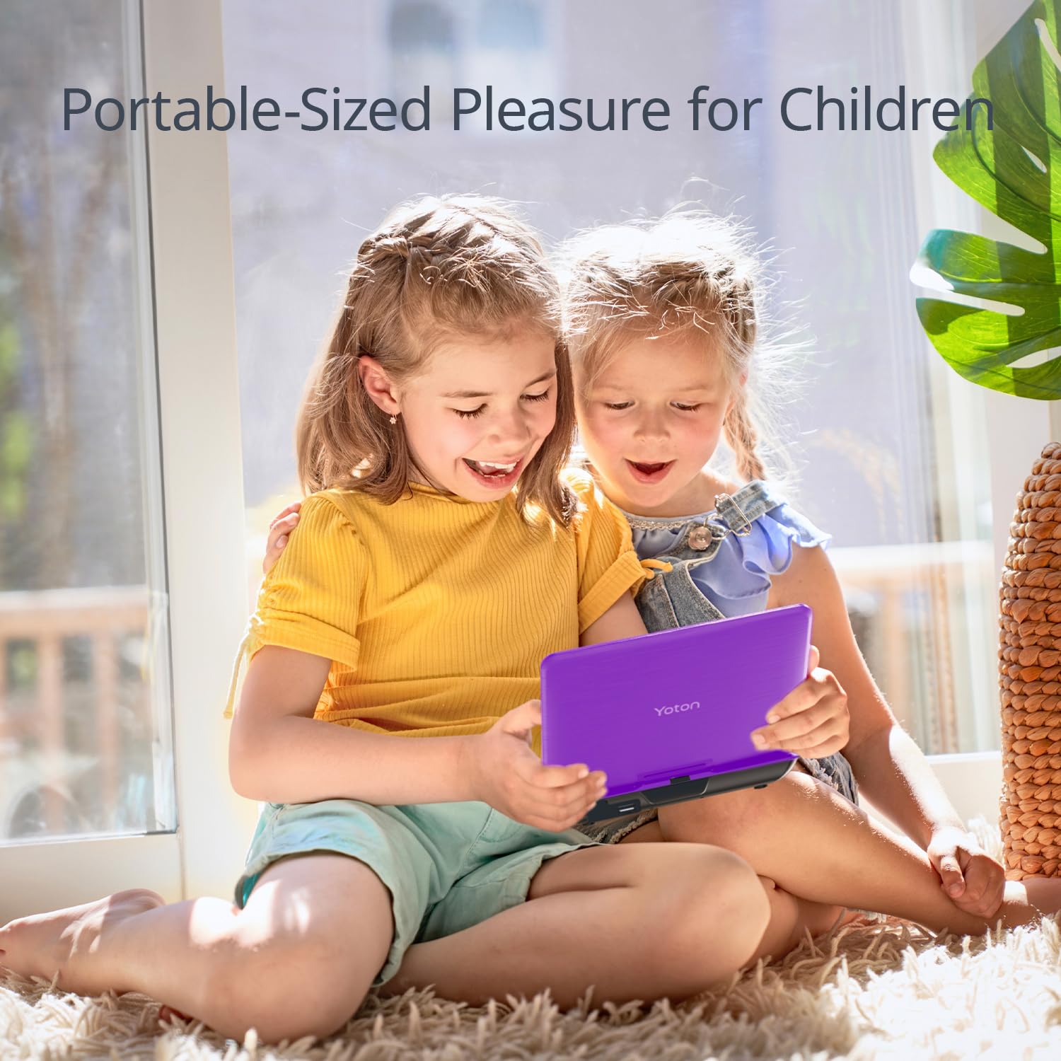 9.5" Portable DVD Player with 7.5" HD Swivel Screen for Car and Kids, 4-6 Hours Working time with Built-in Battery, Headphone/AV-IN/AV-OUT/USB/SD Card [Not Support Blu-ray]