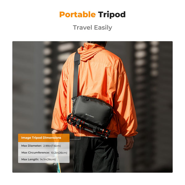 K&F Concept Camera Sling Bag, Camera Bag for DSLR and Lenses, Single Shoulder Camera Case Crossbody Bag with Tripod Holder for SLR Canon Sony Nikon Drone