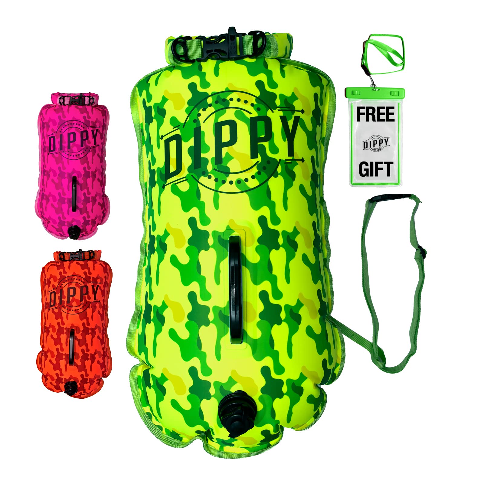 DIPPY Tow Floats for Open Water Swimming | 28L Swim Buoy Open Water Swimming Float | Waterproof Swimming Buoy | Tow Float Dry Bag | Wild Swimming Float | Wild Swimming Accessories Triathlete, Swimmer