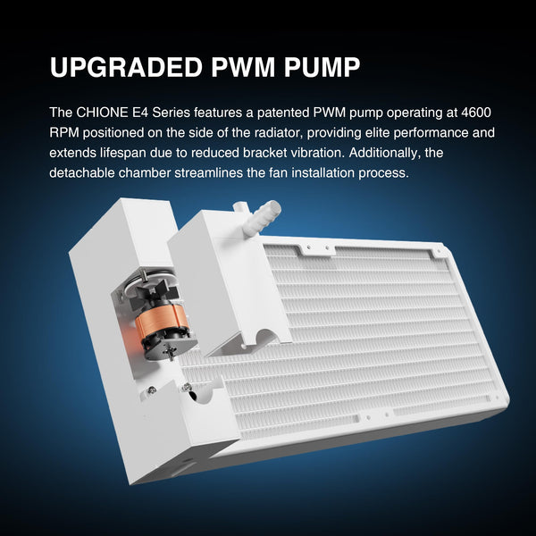 GAMDIAS CHIONE E4 240mm AIO Liquid CPU Cooler, Real-Time Digital Display Patented PWM Pump, 2 x 120mm Easy Cable Management Daisy Chained Fans w/ ARGB Sync, Intel LGA 1851/1700/1200；AMD AM5/AM4, Black