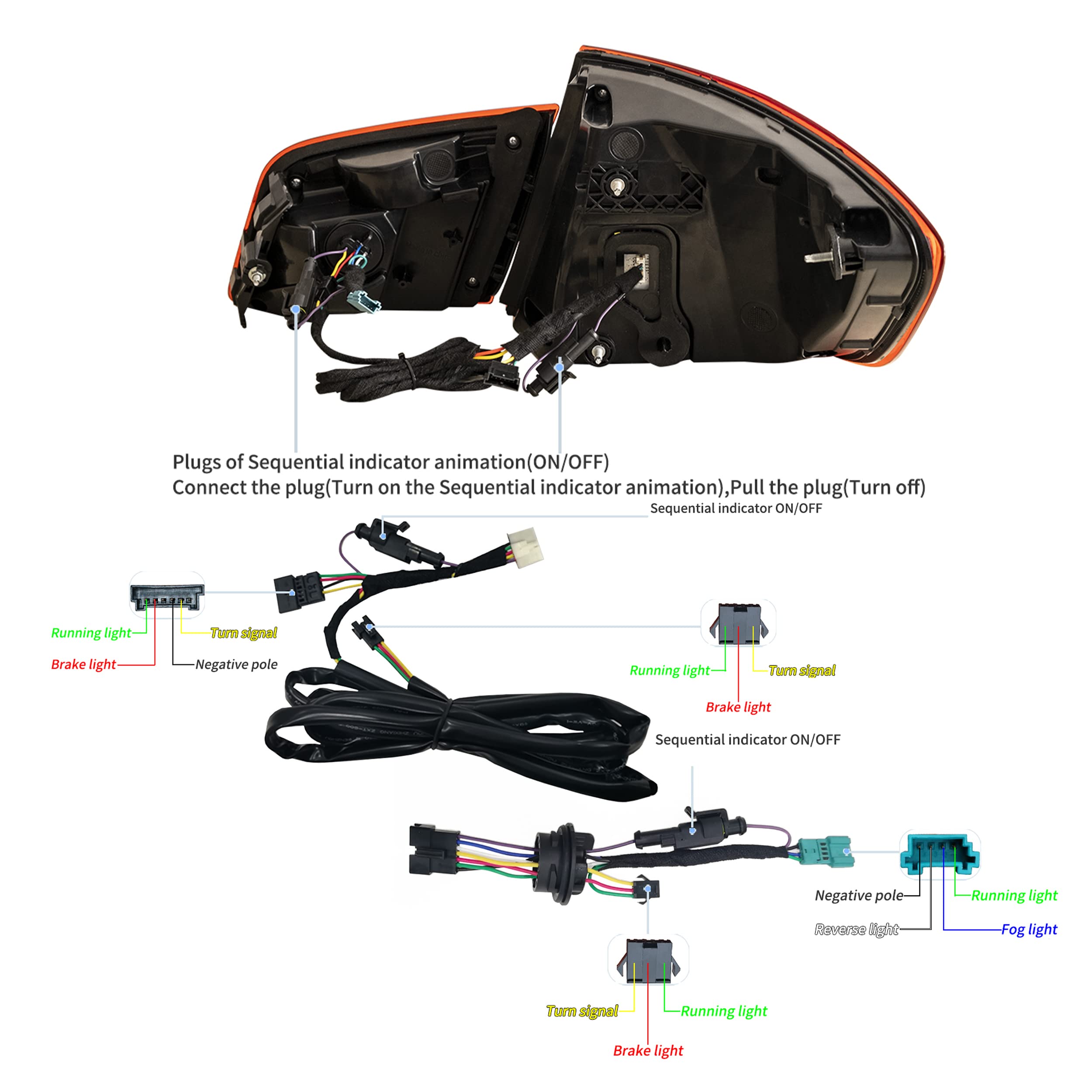 VLAND OLED Rear Lights Compatible with 2013-2018 BMW 3 Series F30 F35 F80 320i 328i 335i Sedan (Not for F31 F34), Tail Lights with Sequential Indicators, E-mark, Red