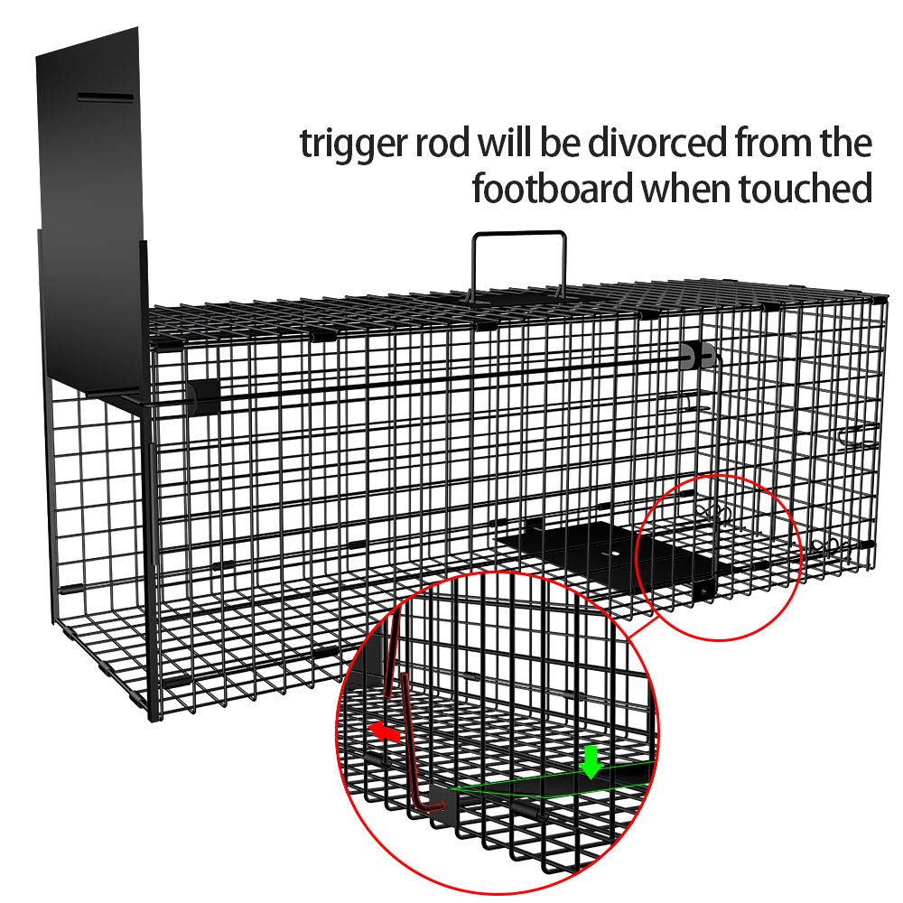 Amagabeli Garden Home Humane Live Animal Trap 78X26X29cm Catch Release Cage for Large Nuisance Rodents Control Raccoon Mole Gopher Opossum Groundhog