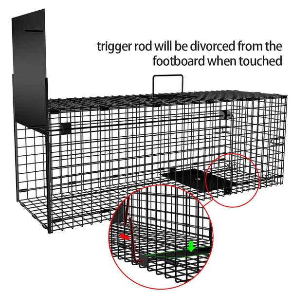 Amagabeli Garden Home Humane Live Animal Trap 78X26X29cm Catch Release Cage for Large Nuisance Rodents Control Raccoon Mole Gopher Opossum Groundhog