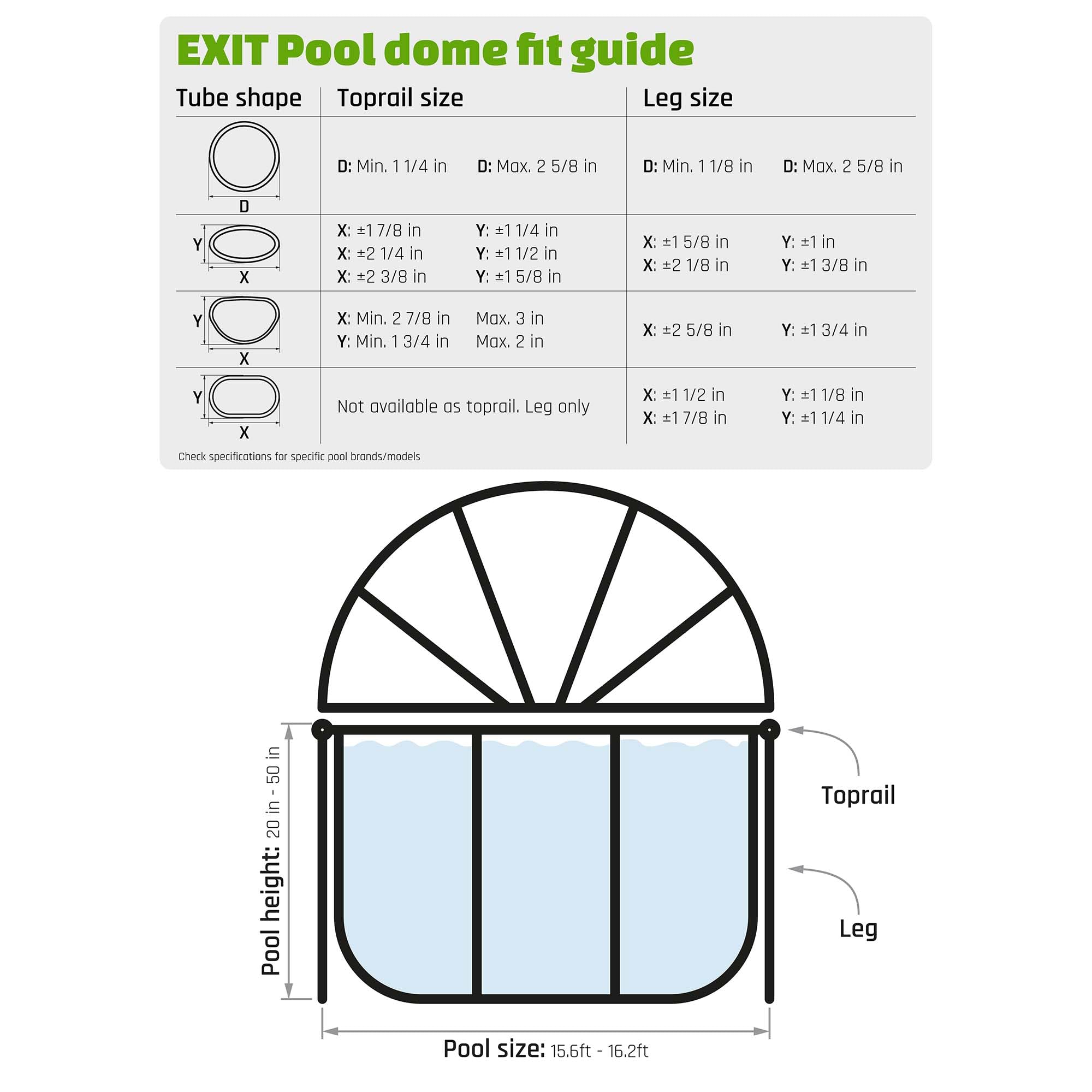 Pool Dome 10 ft - For Intex/Bestway Pools - Keeps Water Warm and Clean - Protects Against Wind and Debris - Excellent Customer Service - Universal Swimming Dome