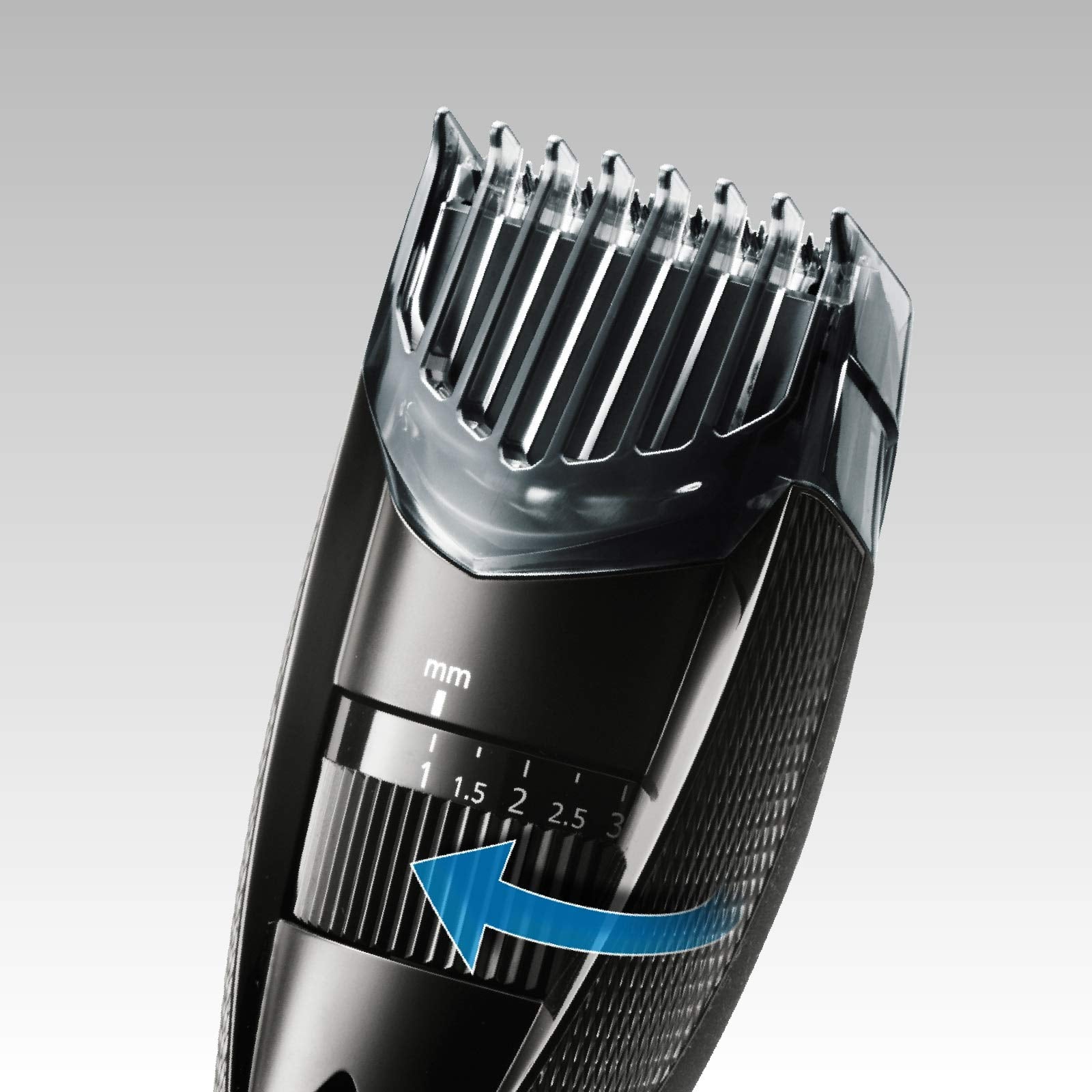 Panasonic ER-GB42 Wet & Dry Electric Beard Trimmer for Men with 20 Cutting Lengths, Standard UK 3 pin Plug, Black, 50 min usage