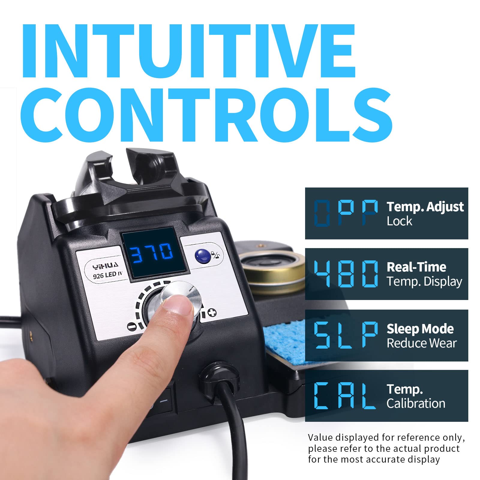 YIHUA 926LED IV 60W Digital Soldering Iron Station Kit w Temperature Stabilization for Soldering & Desoldering w Helping Hands 5 Soldering Iron Tips Lead-Free Solder Solder Sucker UK Plug (Silver)