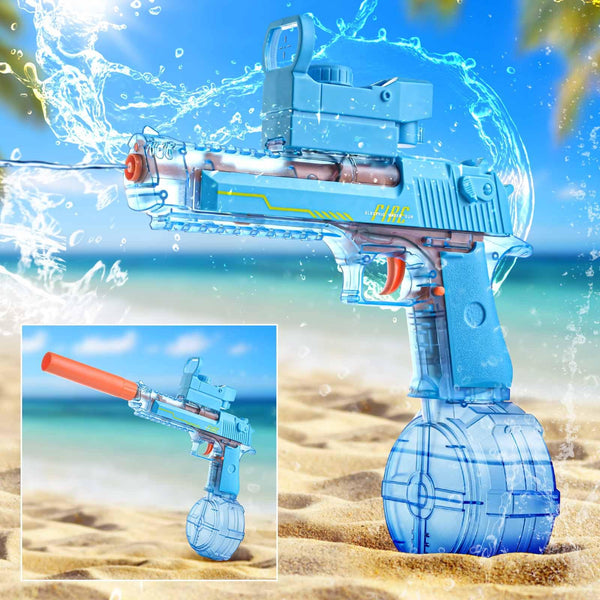 Electric Water Gun, Ultra-Long Range One-Touch Automatic Water Gun, Large Capacity Ultra-Long Standby, Suitable For Children Adults Summer Pool Party Beach Outdoor Use.