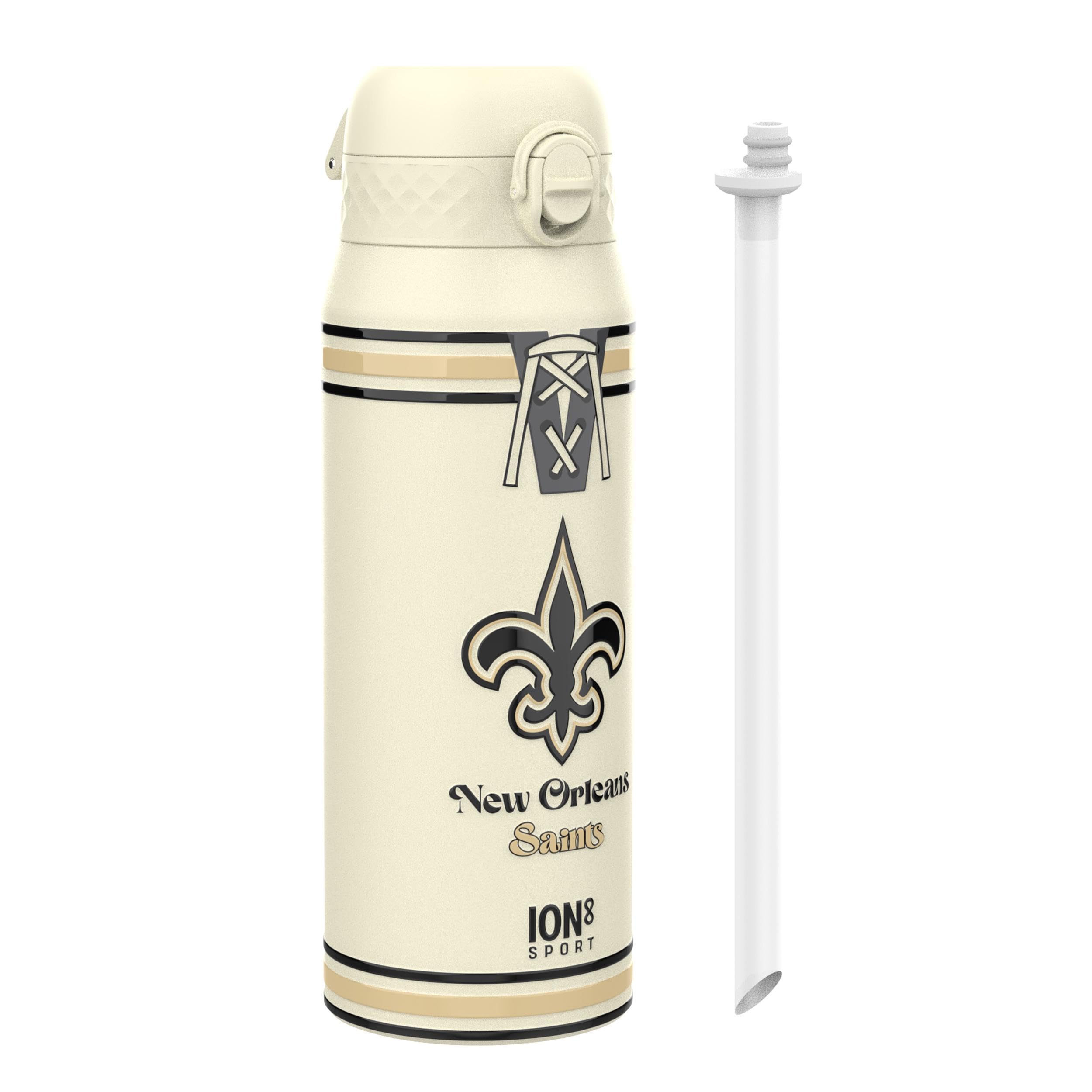 Ion8 NFL Jaguars Lightweight Steel Water Bottle, 600 ml/20 oz, Non-Insulated, Leak Proof, Easy to Open, Secure Lock, Dishwasher Safe, Flip Cover, Fits Cup Holders, Metal Water Bottle