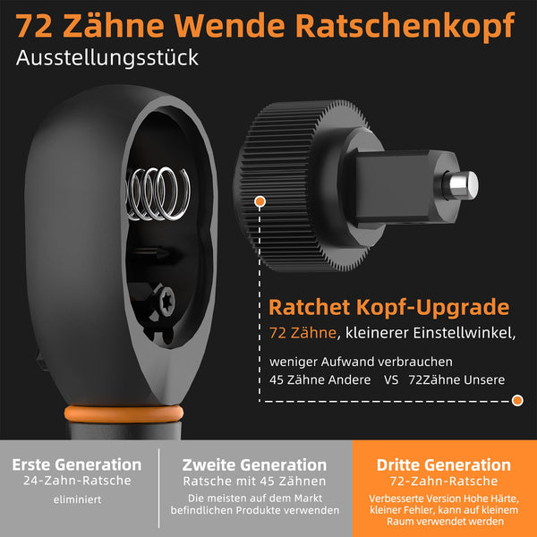 13PCS Bike Torque Wrench Set 3-25 Nm, Small Torque Wrench 1/4 Drive, Dual-Direction Adjustable 72 Teeth, ±3% Accuracy, with Extension Bar, Socket Bits (Hex & Torx), for Mountain Bike, Bicycle Repair