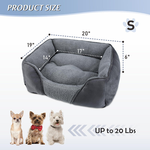 MIXJOY Large Dog Bed Washable, Grey Dog Bed Puppy Beds Orthopedic Pet Bed with Anti-Slip Bottom, Low Front Edge Dog Bed for Border Collie, Golden Retriever, French Bulldog, 76×61×23 cm