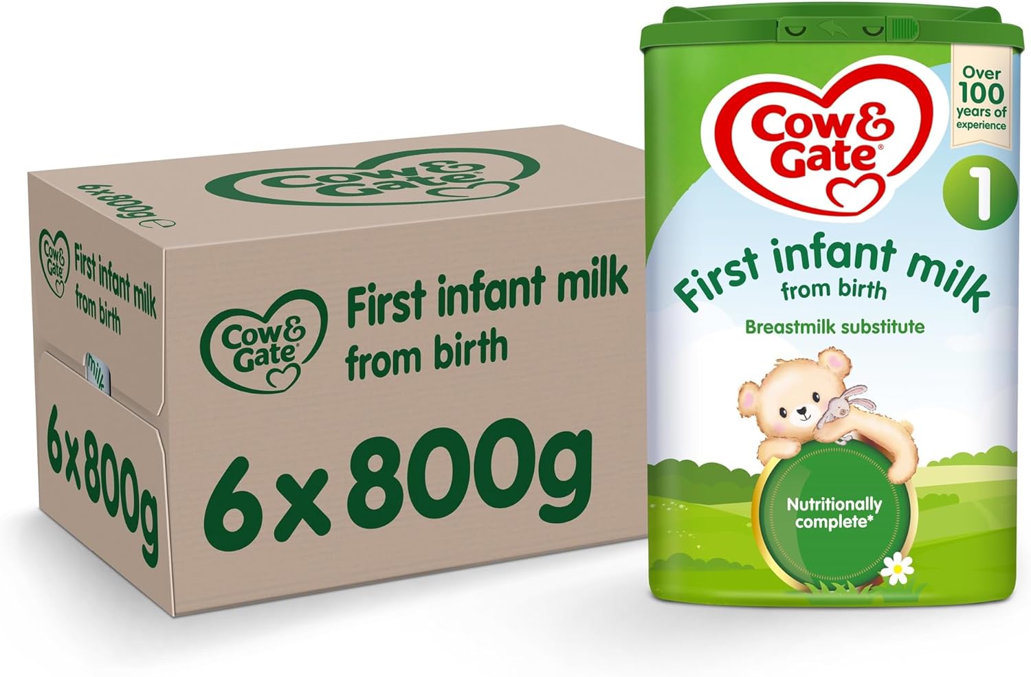 1 First Infant Baby Milk Powder Formula, from Birth, 800g (Pack of 6)