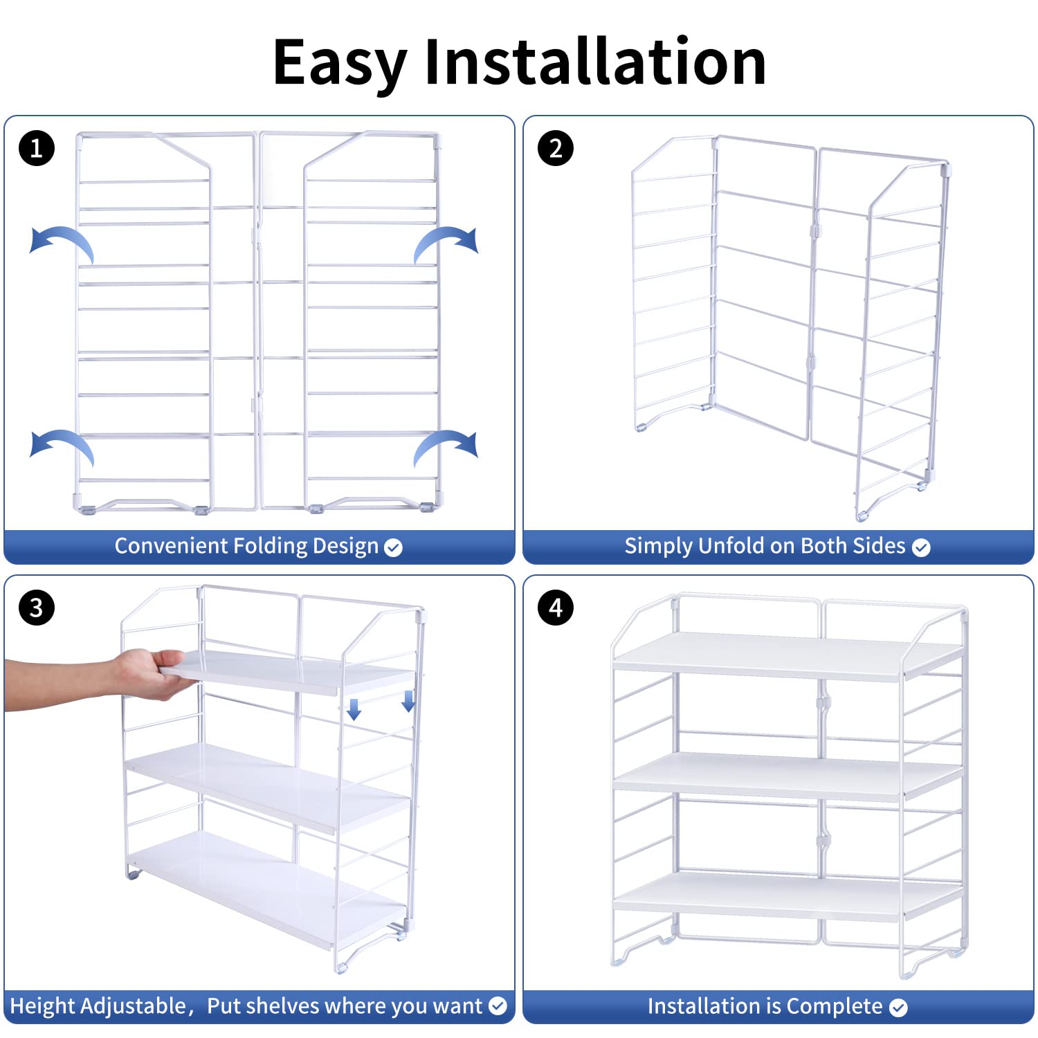 AIRUJIA Spice Rack Organizer 3-Tier Adjustable, Kitchen Countertop Storage Shelf, Free Standing Spice Organizer Rack for Spice Bottles, Bathroom