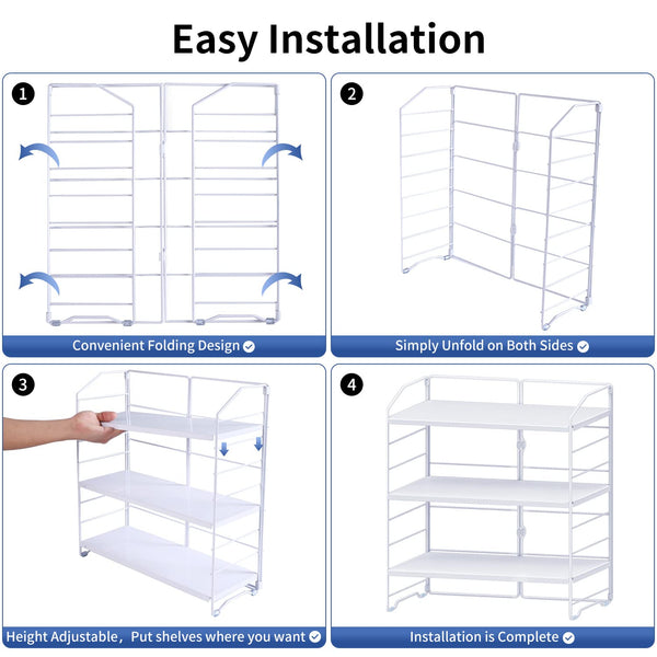 AIRUJIA Spice Rack Organizer 3-Tier Adjustable, Kitchen Countertop Storage Shelf, Free Standing Spice Organizer Rack for Spice Bottles, Bathroom