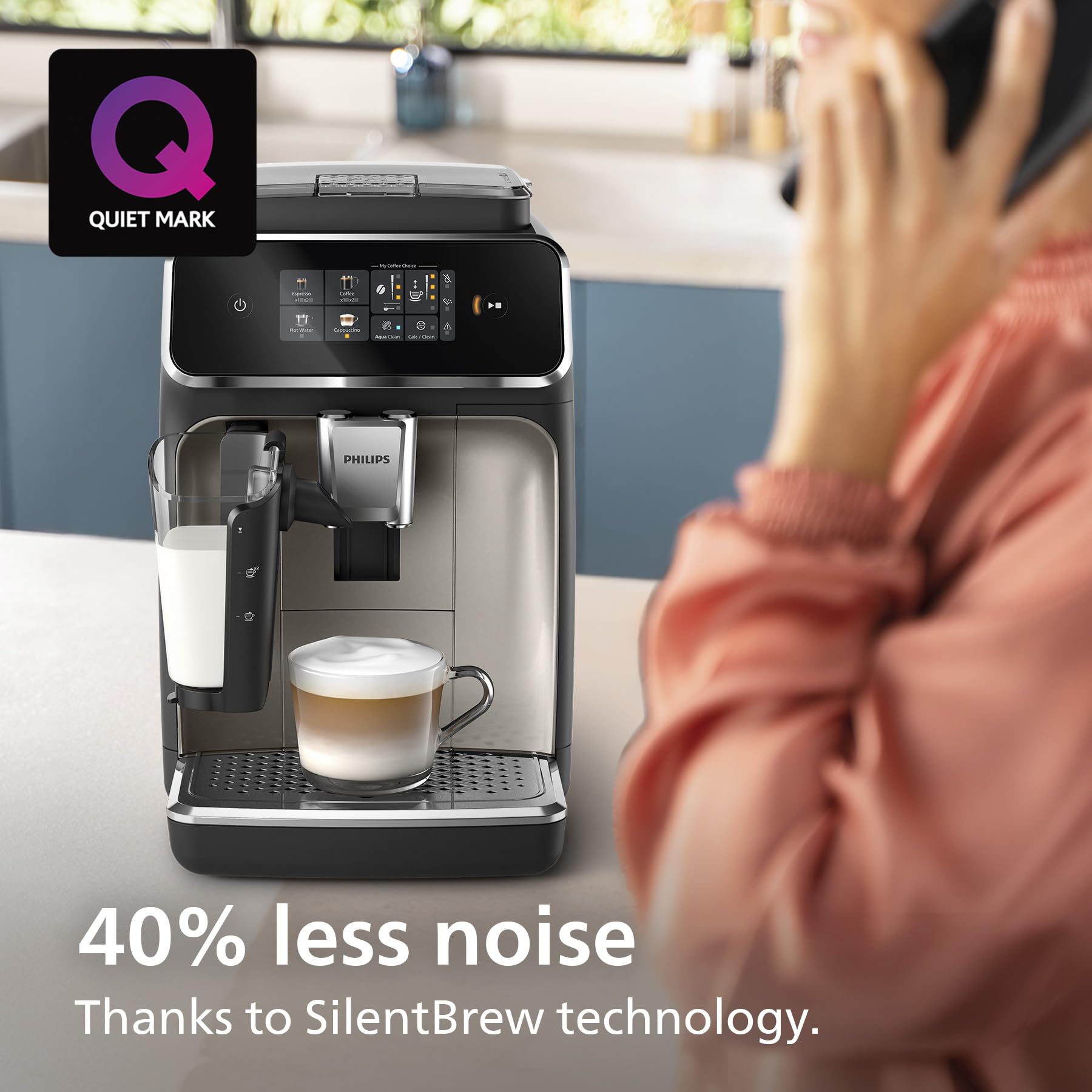 PHILIPS 5400 Series Bean to Cup Coffee Machine – 12 Coffee Varieties, LatteGo Milk Frother, Fastest-to-Clean, Ceramic Grinder, Fully Automatic Espresso & Cappuccino maker – Black, Silver (EP5446/70)