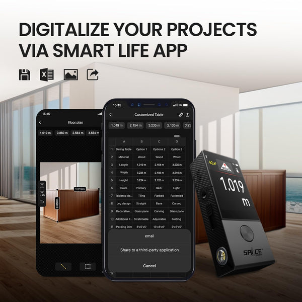 MiLESEEY D9 Pro Laser Distance Meter with Visual Aligning Indicator, 100m Laser Measure Device With IPS Touchscreen Interface, P2P, Live Angle Display, APP Sync, 14 Measuring Modes