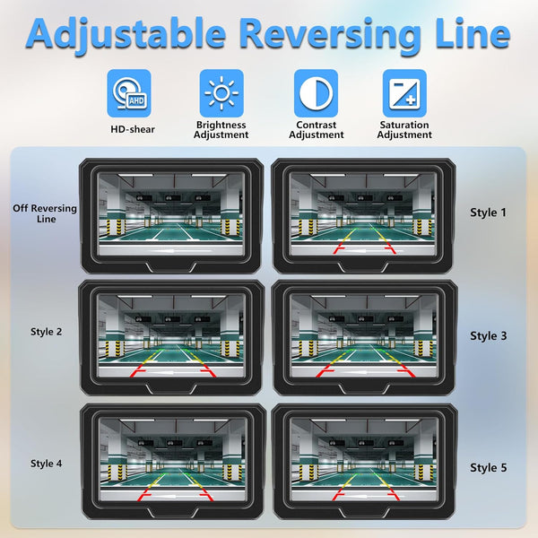 【2025 Upgrade】Reversing Camera Kit AHD 1080P Reverse Camera Kit Rear View Camera with 4.3'' LCD Monitor Reverse Camera for Van,Car,Truck,Pickup,SUV Waterproof Night Vision DIY Parking Guide Lines
