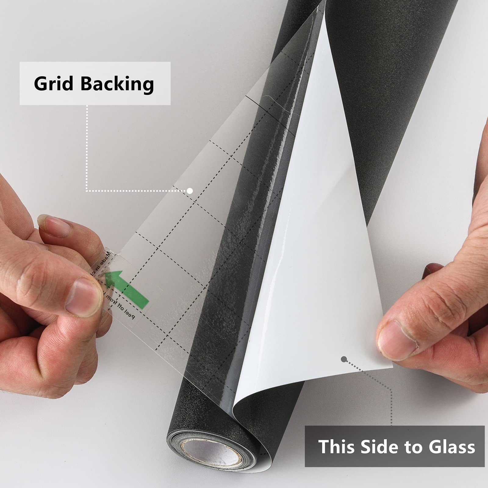 FEOMOS Total Blackout Window Film with Heat Resistant White Side Static Cling 100% Light Blocking Glass Films Cover Room Darkening Removal 60cmx300cm