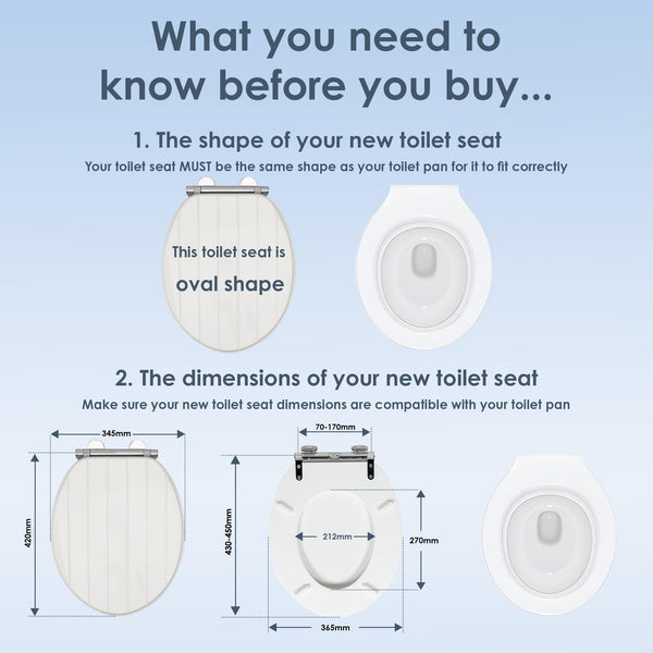 AQUALONA® Luxury Soft Close Toilet Seat - Moulded Wood - Stainless Steel Slow Close Hinges - Click, Lift & Clean Technology (Bamboo Toilet Seat)