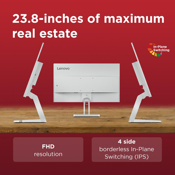 Lenovo L27i-4B 27 Inch PC Monitor | FHD, 1080p, 48-100Hz, IPS, 4ms, VGA and HDMI
