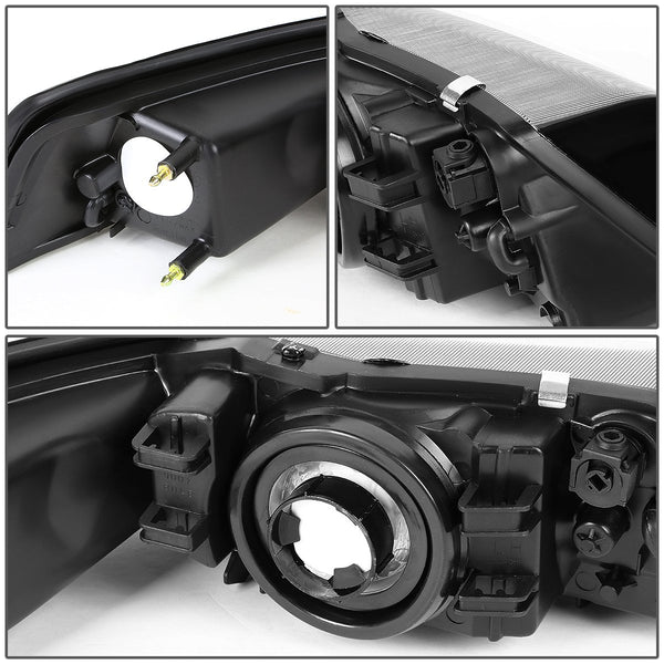 DNA MOTORING HL-OH-FM99-BK-CL1 Black Housing Headlights Replacement Compatible with 99-04 Ford Mustang