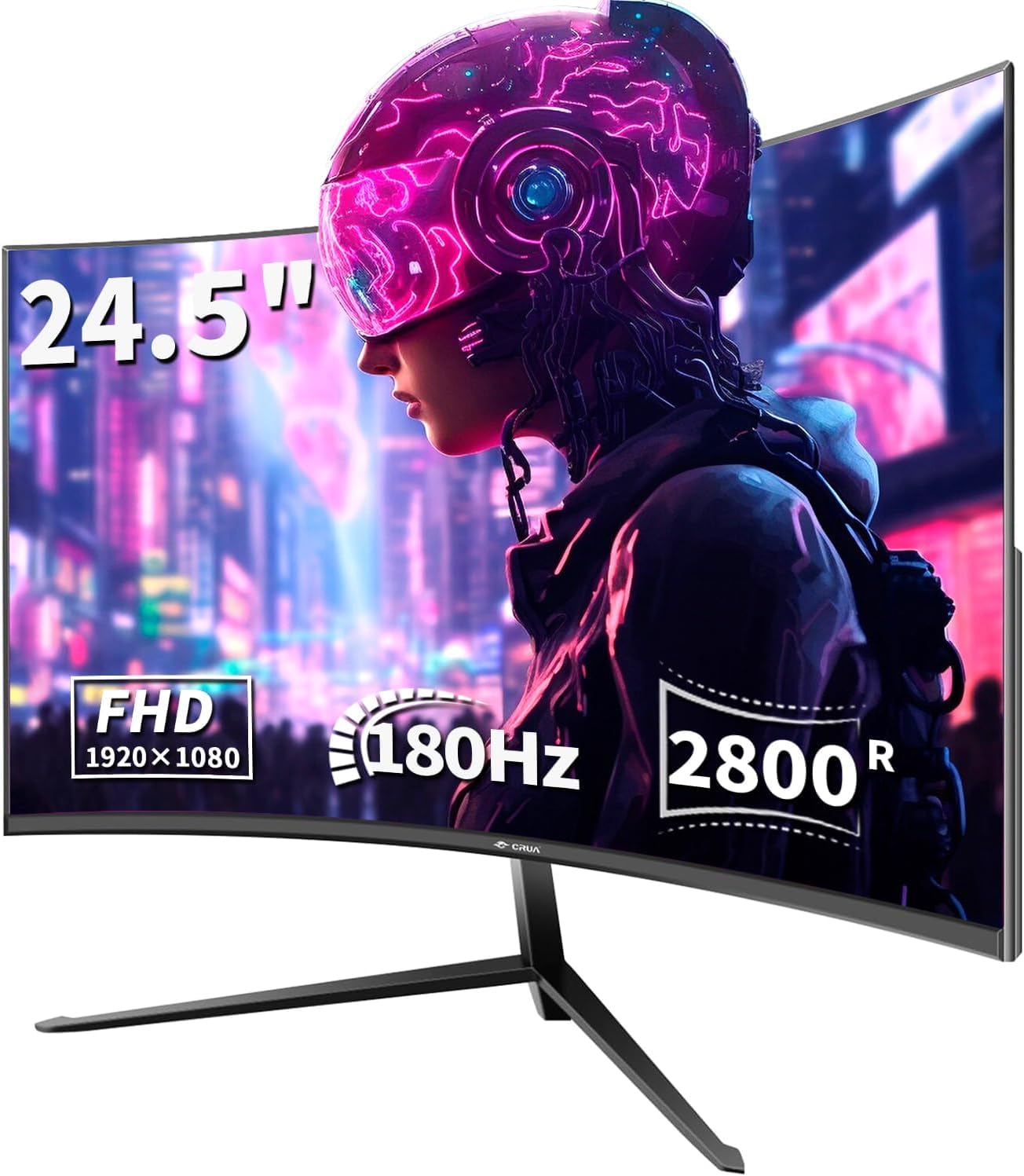 CRUA 30Inch Ultrawide Curved Monitor, 21:9 WFHD(2560x1080P) VA Computer Monitor, 99% sRGB 100HZ 1500R PC Monitors Support FreeSync, Wall-Mounted, with HDMI/DP Display Port-Black
