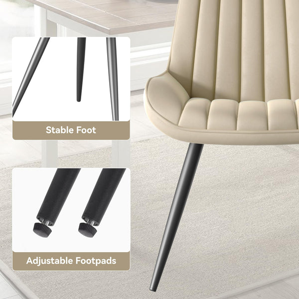 Hawthyhome Dining Chairs Set of 4 |Upholstered Chairs with 10cm Thick Seat Cushion •Upholstered Fabric Dining Chair •Kitchen Chair with Backrest •Modern Armchairs with Metal Legs •Dark Grey