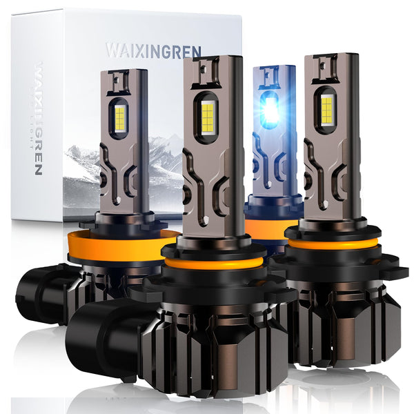 WAIXINGREN H4 Led Headlight Bulbs, 6500K Cool White, 60W 26000LM H4 Headlight Bulbs led with Fan, No Adapter Required, Plug and Play Easy Installation, Pack of 2 (H4/9003/HB2)