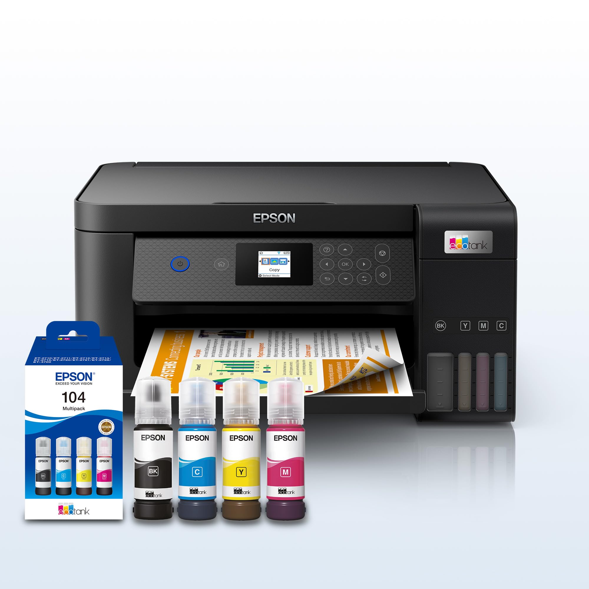 Epson EcoTank ET-2850 A4 Multifunction Air Print and Wi-Fi Ink Tank Printer with double sided printing, Up To 3 Years Of Ink Included
