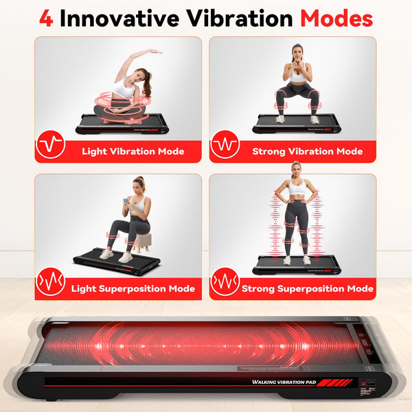 Lysole 4 in 1 Walking Vibration Pad, Under Desk Treadmill, 4 Vibration Modes, Portable Vibration Walking Pad for Homes and Offices