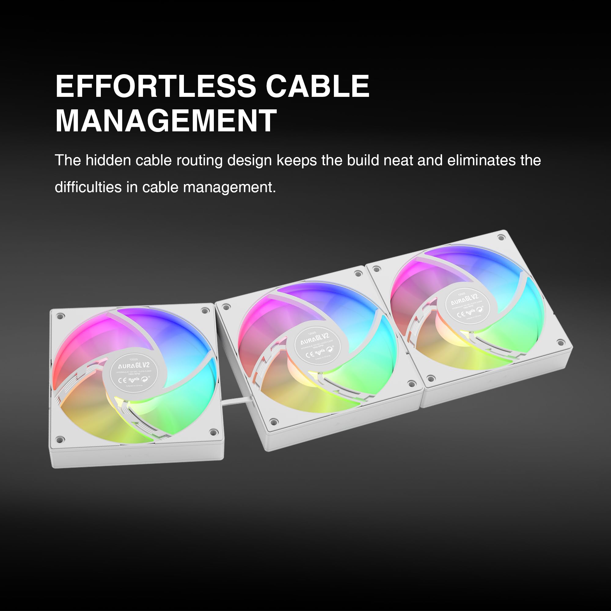 GAMDIAS AURA GL240 V2 AIO, 240mm CPU Liquid Cooler, Easy Cable Routing Design, Rotatable Performance Pump, 2 x 120mm Low-Noise PWM ARGB Fan w/ MB Sync, AMD AM5/AM4；Intel LGA 1851/1700/115x/1200, White
